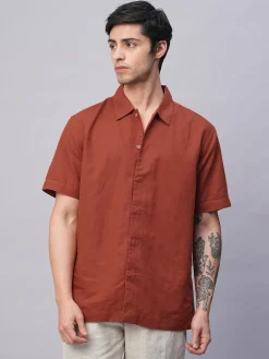 Women Cottonworld Shirts | Shirts^Men's Cotton Linen Regular Fit Summer Shirt