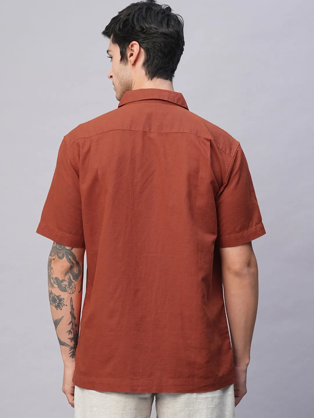 Women Cottonworld Shirts | Shirts^Men's Cotton Linen Regular Fit Summer Shirt