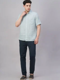 Women Cottonworld 100% Linen Shirts | 100% Linen Shirts^Men's 100% Linen Regular Fit Shirt