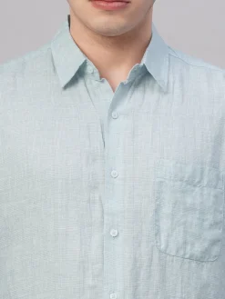 Women Cottonworld 100% Linen Shirts | 100% Linen Shirts^Men's 100% Linen Regular Fit Shirt