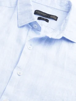 Women Cottonworld 100% Linen Shirts | 100% Linen Shirts^Men's 100% Linen Regular Fit Long Sleeved Shirt