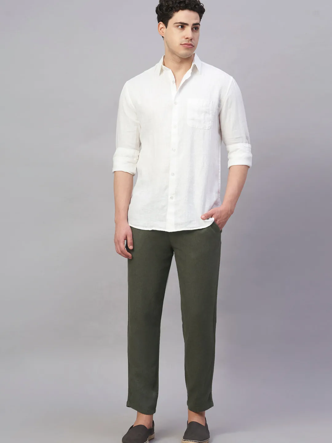 Cottonworld Pants | Pants^Men's Viscose Linen Regular Fit Pant
