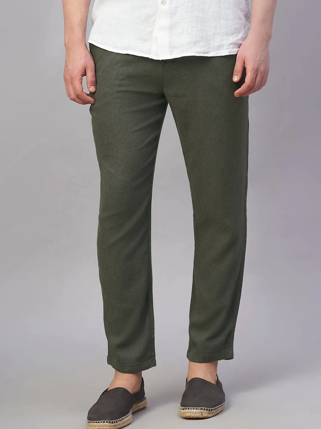 Cottonworld Pants | Pants^Men's Viscose Linen Regular Fit Pant