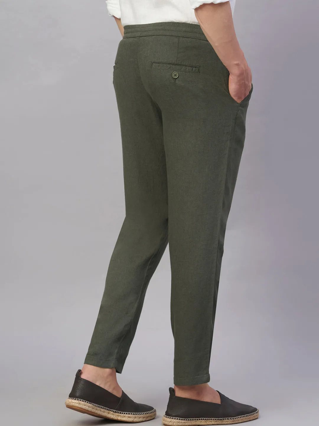 Cottonworld Pants | Pants^Men's Viscose Linen Regular Fit Pant