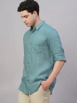 Women Cottonworld 100% Linen Shirts | 100% Linen Shirts^Men's 100% Linen Regular Fit Shirt