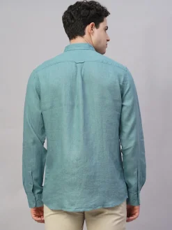 Women Cottonworld 100% Linen Shirts | 100% Linen Shirts^Men's 100% Linen Regular Fit Shirt