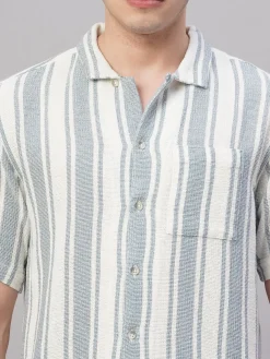 Women Cottonworld Striped | Striped^Men's 100% Cotton Regular Fit Shirt