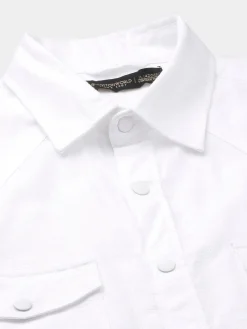 Women Cottonworld Solid | Solid^Men's 100% Cotton Regular Fit 2 Pocket Western Yoke Shirt