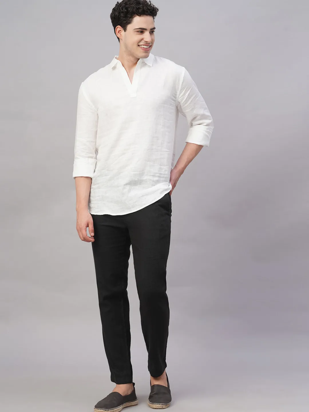 Women Cottonworld 100% Linen Shirts | 100% Linen Shirts^Men's 100% Linen Regular Fit Shirt
