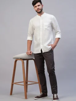 Women Cottonworld 100% Linen Shirts | 100% Linen Shirts^Men's 100% Linen Regular Fit Shirt
