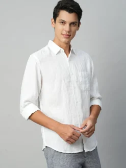 Women Cottonworld 100% Linen Shirts | 100% Linen Shirts^Men's 100% Linen Regular Fit Shirt