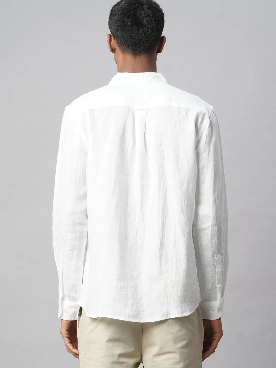 Women Cottonworld White Linen Shirts | 100% Linen Shirts^Men's 100% Linen Regular Fit Shirt