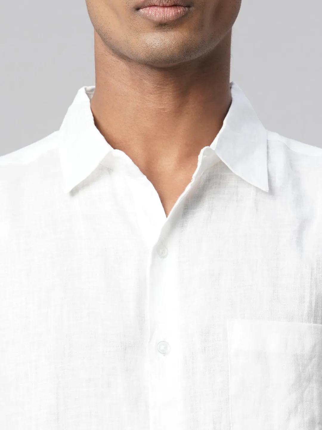 Women Cottonworld White Linen Shirts | 100% Linen Shirts^Men's 100% Linen Regular Fit Shirt