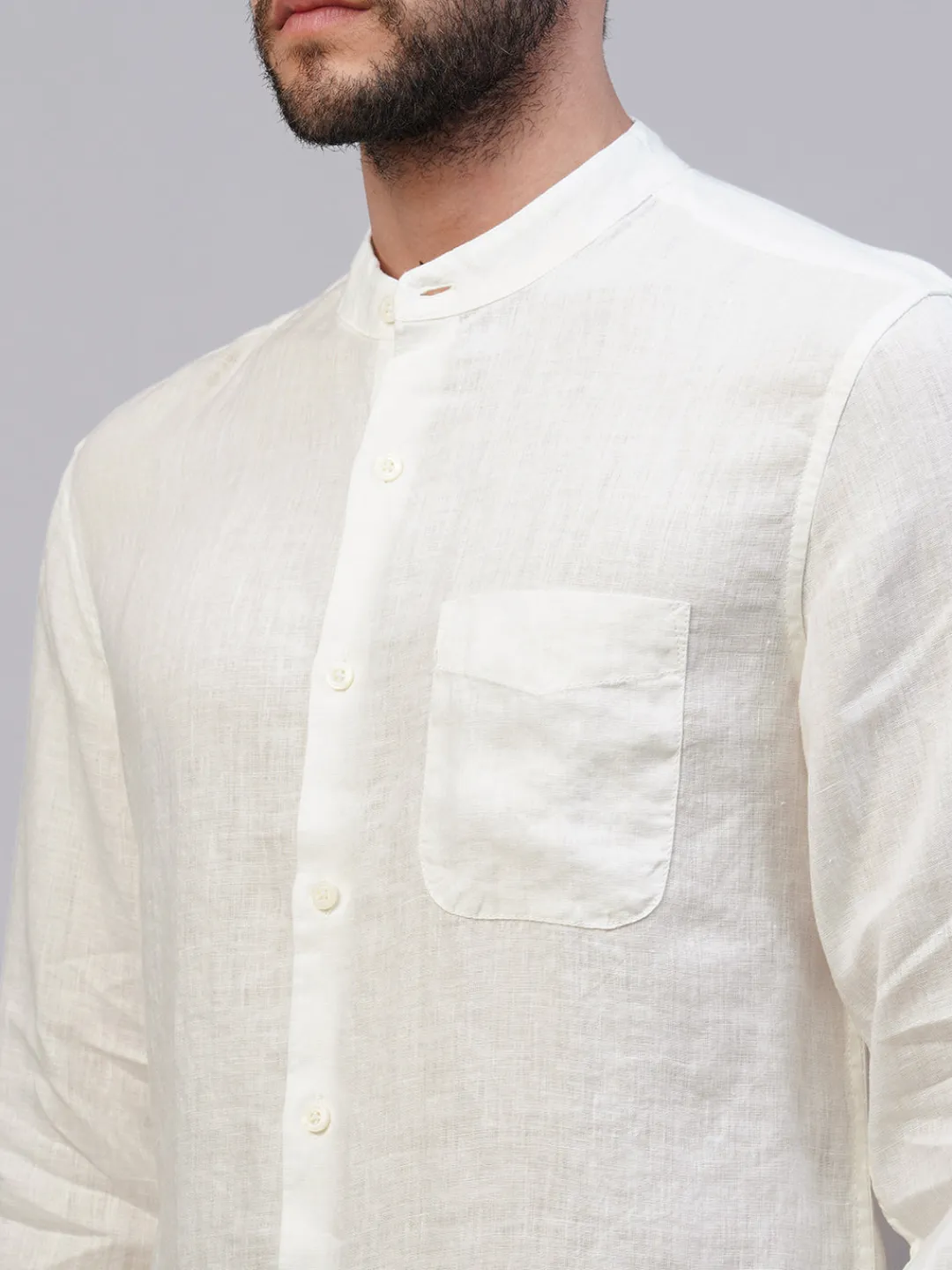 Women Cottonworld 100% Linen Shirts | 100% Linen Shirts^Men's 100% Linen Regular Fit Shirt