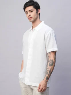 Women Cottonworld Shirts | Shirts^Men's Cotton Linen Regular Fit Summer Shirt