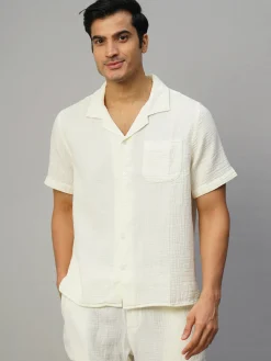 Women Cottonworld Solid | Solid^Men's Cotton Loose Fit Shirt