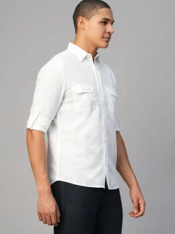 Women Cottonworld Shirts | Shirts^Men's Linen Cotton Regular Fit Shirt