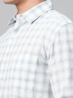 Women Cottonworld Shirts | Shirts^Men's Linen Cotton Regular Fit Checked Shirt
