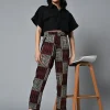 Women Cottonworld Trousers^Women's Ajrak Hand Block Printed Regular Fit Modal Pant