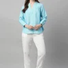 Women Cottonworld Tops & Shirts | Tops & Shirts^Women's Linen Regular Fit Blouse