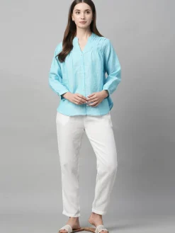 Women Cottonworld Tops & Shirts | Tops & Shirts^Women's Linen Regular Fit Blouse