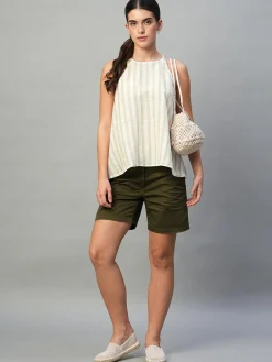 Women Cottonworld Tops & Shirts | Tops & Shirts^Women's 100% Linen Regular Fit Blouse