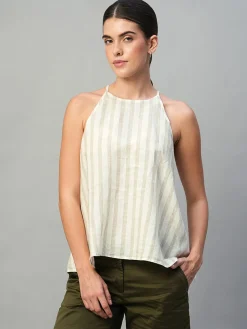 Women Cottonworld Tops & Shirts | Tops & Shirts^Women's 100% Linen Regular Fit Blouse