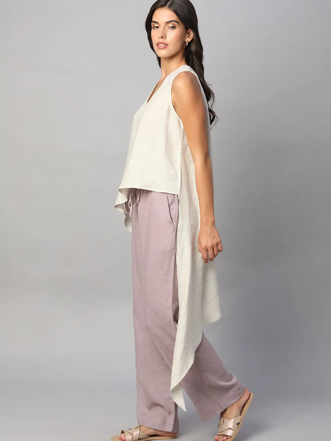 Women Cottonworld Tops & Shirts | Tops & Shirts^Women's 100% Linen Regular Fit Blouse