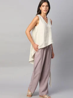 Women Cottonworld Tops & Shirts | Tops & Shirts^Women's 100% Linen Regular Fit Blouse
