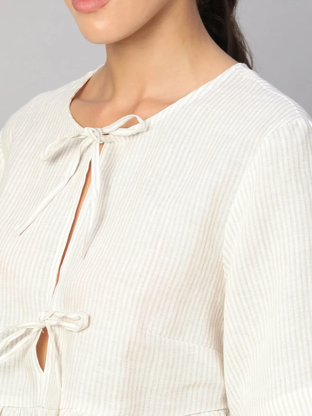 Women Cottonworld Tops & Shirts | Tops & Shirts^Women's 100% Linen Regular Fit Blouse