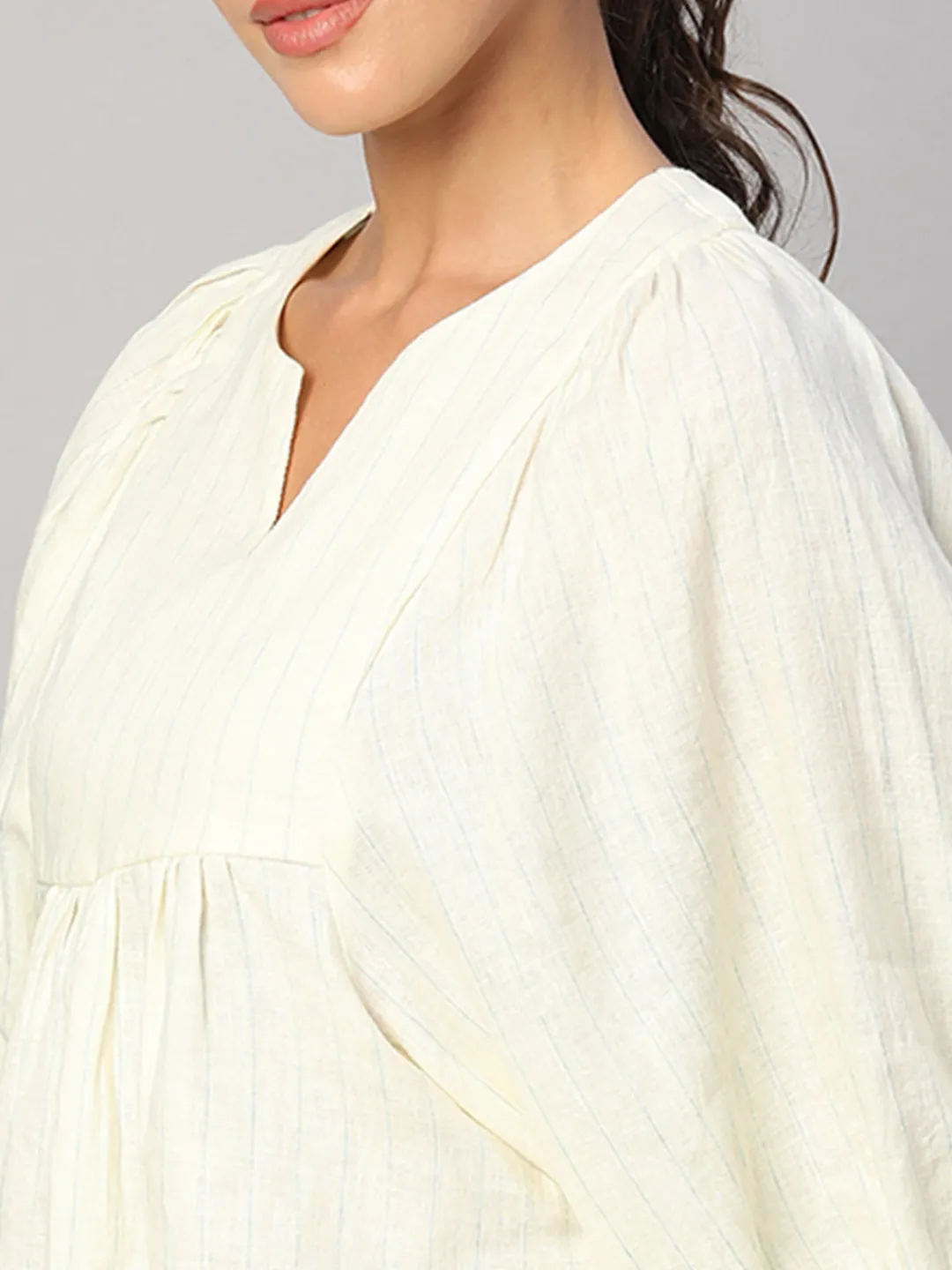 Women Cottonworld Tops & Shirts | Tops & Shirts^Women's 100% Linen Regular Fit Blouse