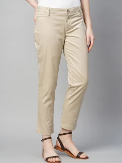 Women Cottonworld Trousers^Women's Cotton Elastane Regular Fit Pant