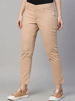 Women Cottonworld Trousers^Women's Cotton Lycra Regular Fit Pant