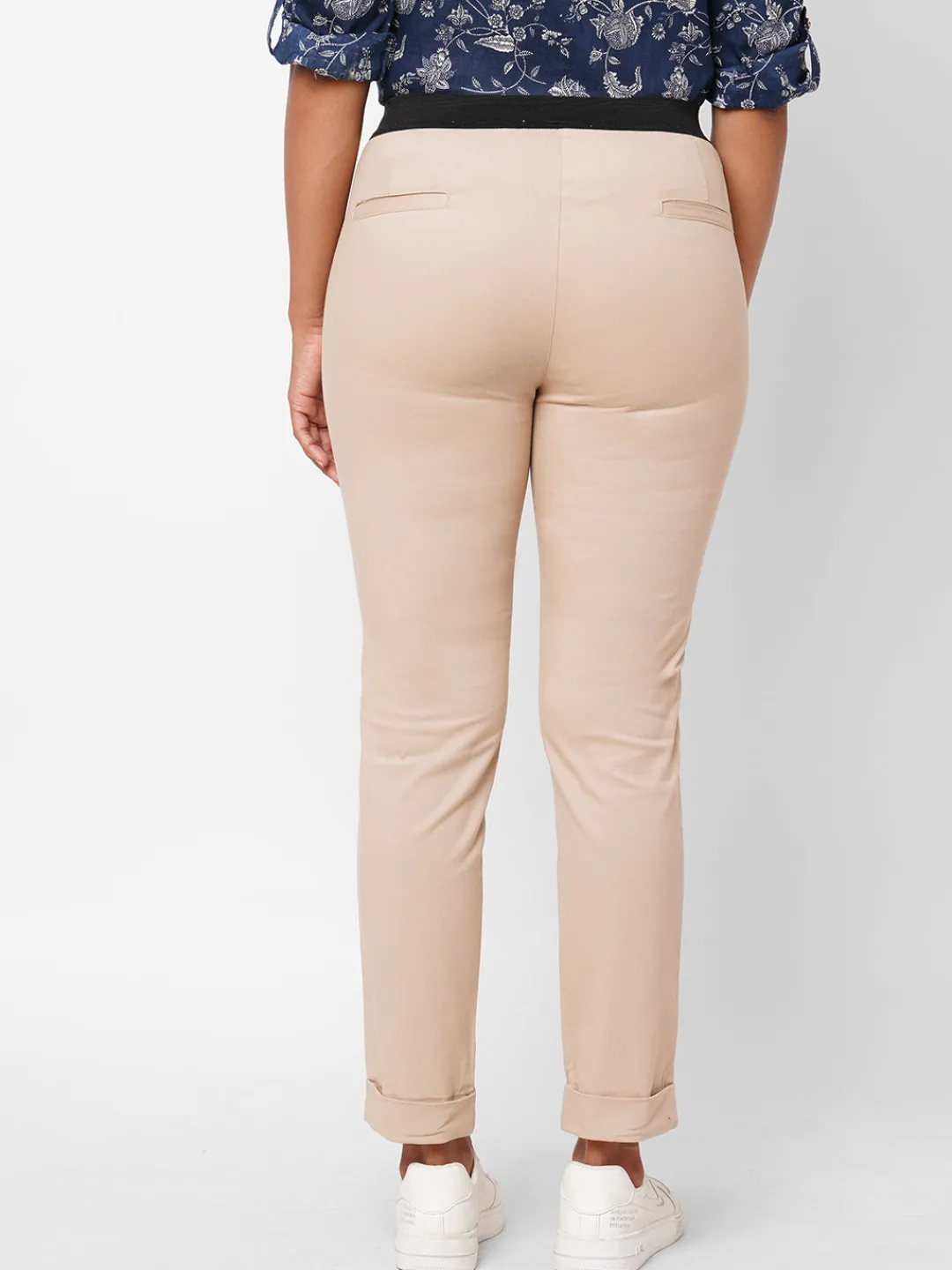 Women Cottonworld Trousers^Women's Cotton Lycra Slim Fit Pant
