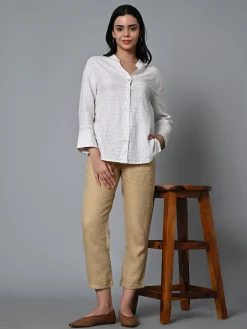 Women Cottonworld Tops & Shirts | Tops & Shirts^Women's Linen Excel Boxy Fit Blouse