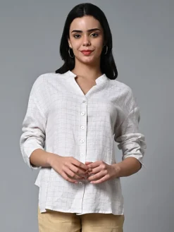 Women Cottonworld Tops & Shirts | Tops & Shirts^Women's Linen Excel Boxy Fit Blouse