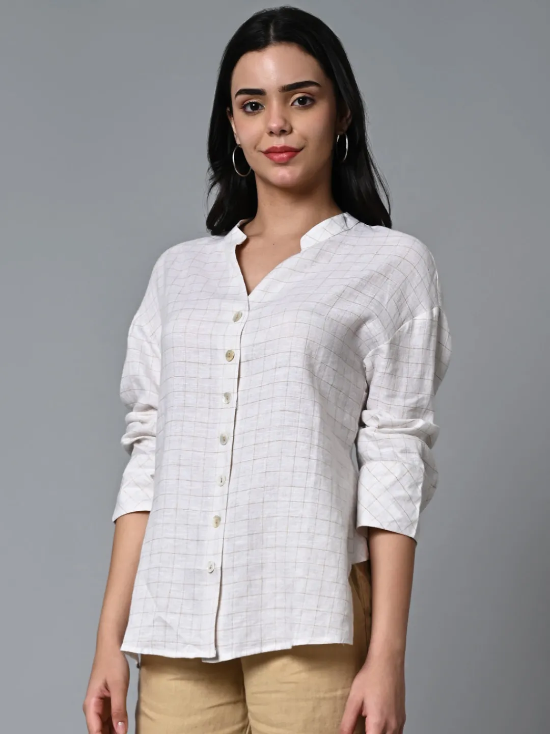 Women Cottonworld Tops & Shirts | Tops & Shirts^Women's Linen Excel Boxy Fit Blouse