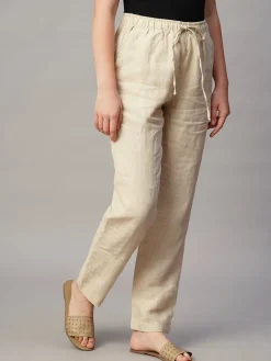 Women Cottonworld Pants | Pants^Women's Linen Regular Fit Pant