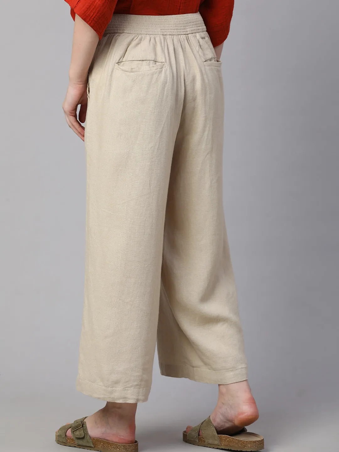 Women Cottonworld Culottes^Women's Linen Viscose Wide Leg Culotte