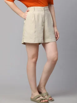 Women Cottonworld Shorts | Shorts^Women's Linen Viscose Regular Fit Shorts