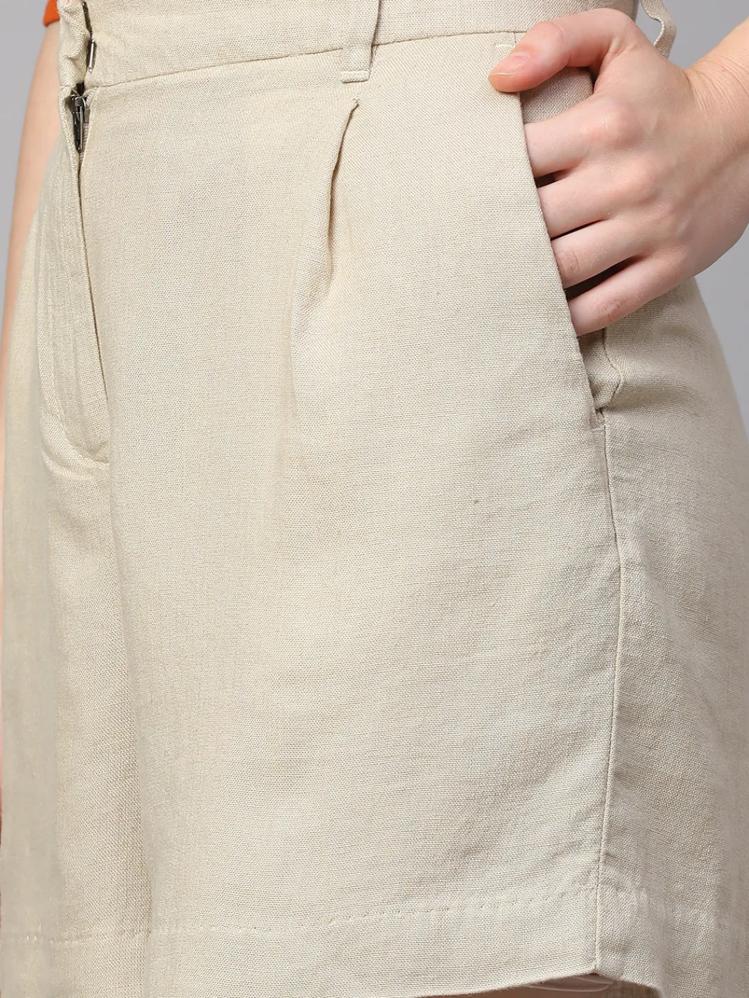 Women Cottonworld Shorts | Shorts^Women's Linen Viscose Regular Fit Shorts