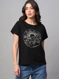 Women Cottonworld Round Neck | Regular Fit^Women's 100% Cotton Regular Fit Tshirt