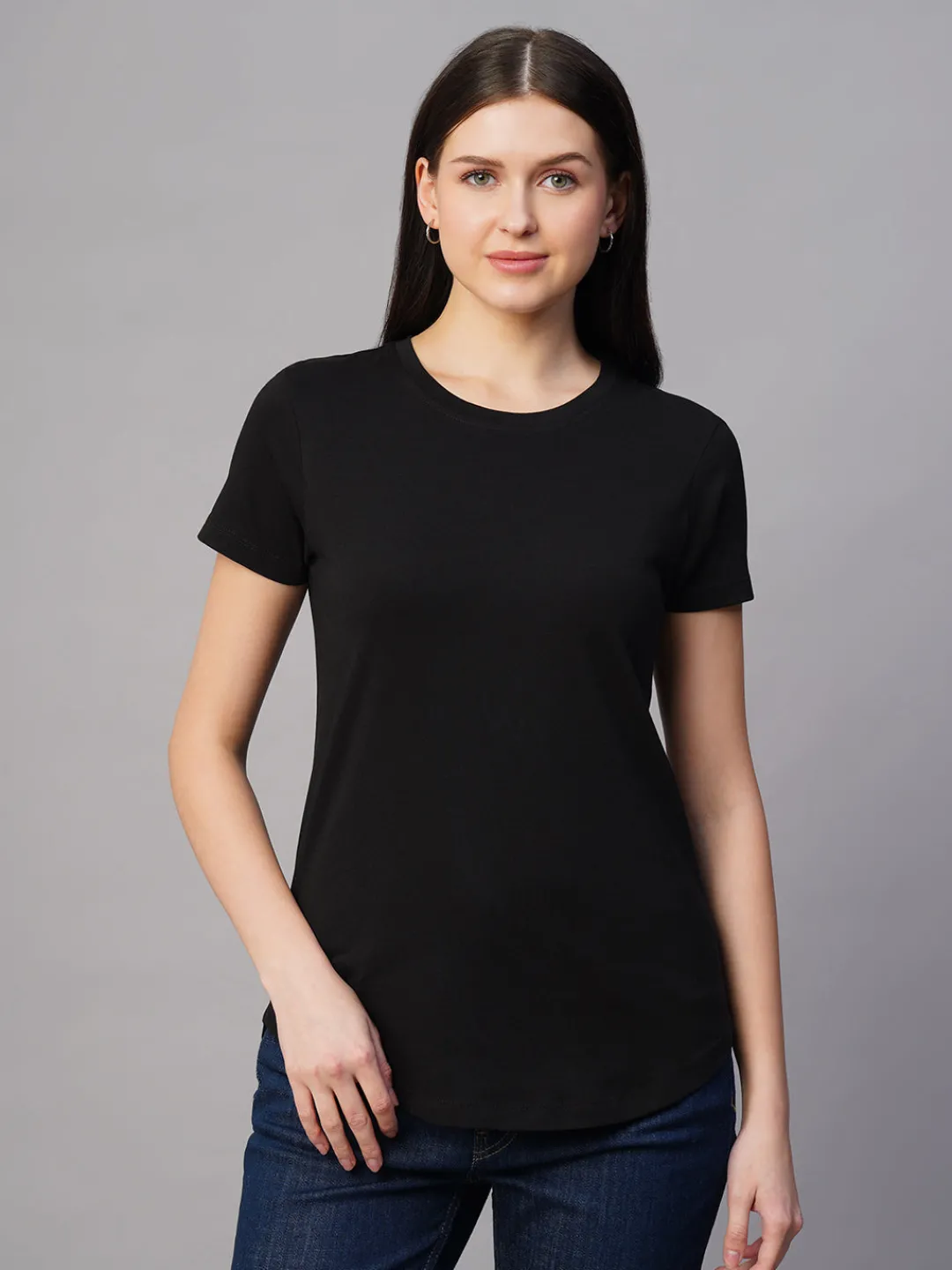 Women Cottonworld Round Neck | Regular Fit^Women's 100% Cotton Regular Fit Tshirt