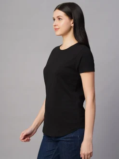 Women Cottonworld Round Neck | Regular Fit^Women's 100% Cotton Regular Fit Tshirt