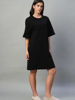 Women Cottonworld Dresses^Women's 100% Cotton Regular Fit Knit Dress