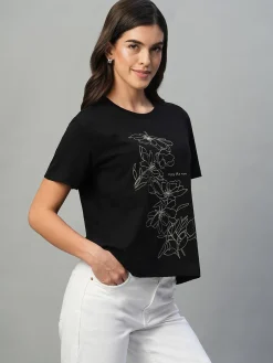 Women Cottonworld Regular Fit | V-Neck^Women's 100% Cotton Regular Fit Tshirt