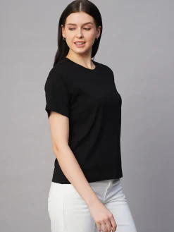 Women Cottonworld Round Neck | Regular Fit^Women's 100% Cotton Regular Fit Tshirt
