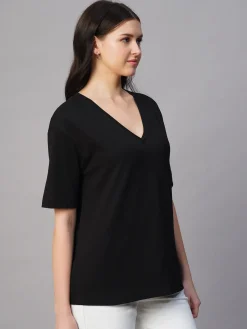 Women Cottonworld V-Neck | Regular Fit^Women's 100% Cotton Regular Fit Tshirt