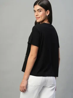 Women Cottonworld Regular Fit | V-Neck^Women's 100% Cotton Regular Fit Tshirt