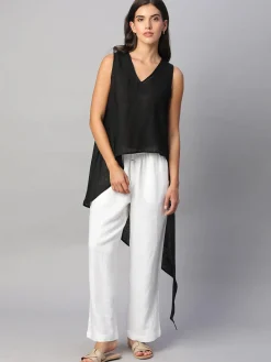Women Cottonworld Tops & Shirts | Tops & Shirts^Women's 100% Linen Regular Fit Blouse